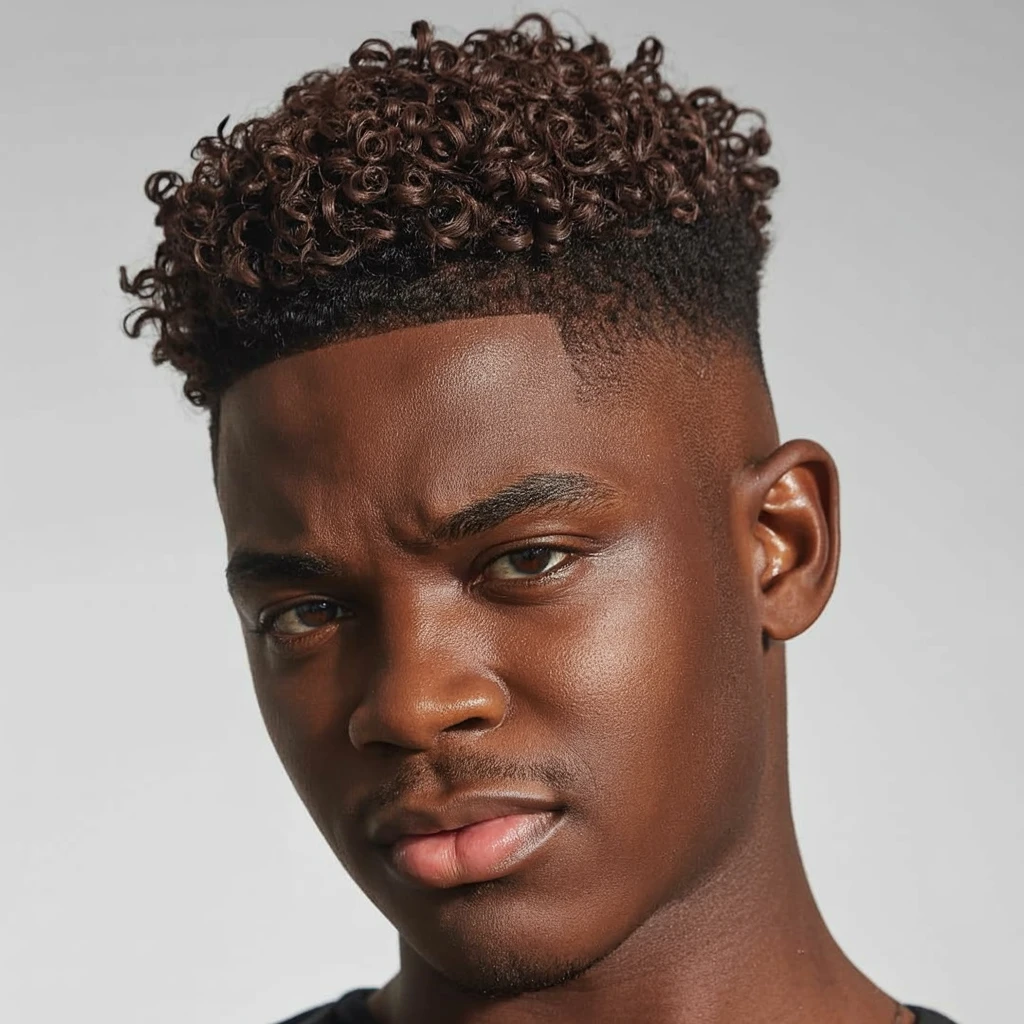Low Taper Fade with Curly Hair