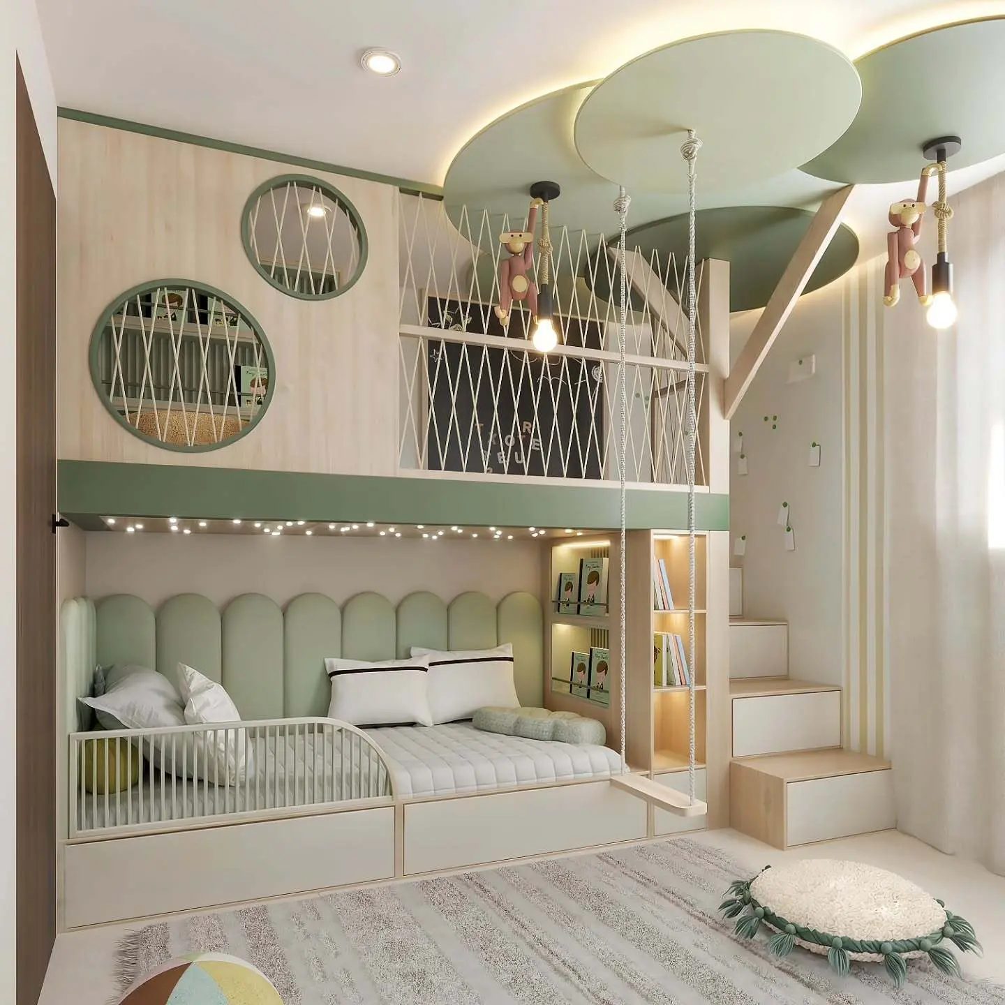 Whimsical Treehouse-Inspired Bedroom