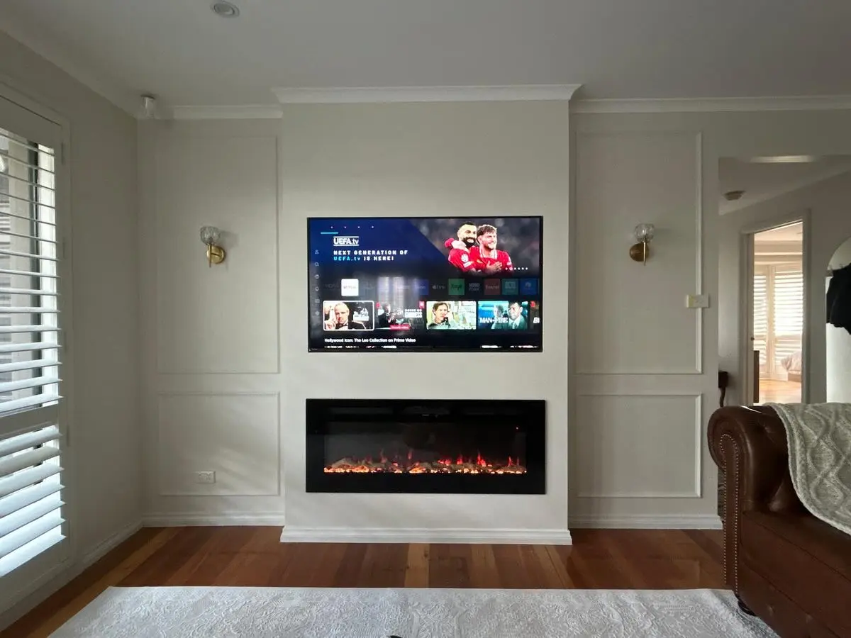 Traditional Molding with Modern Fireplace